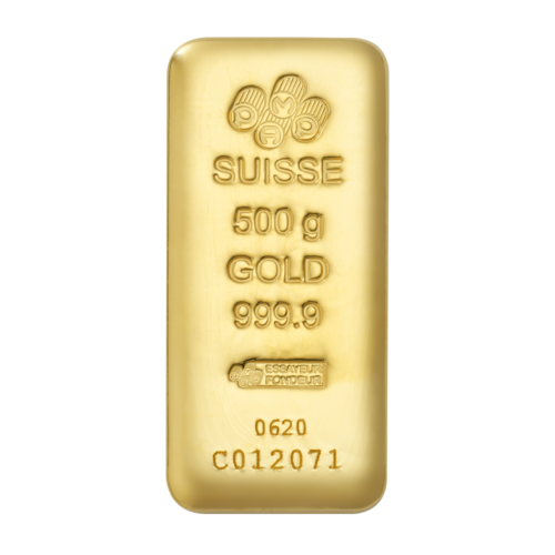 500 gram Pamp Suisse Cast Gold Bar