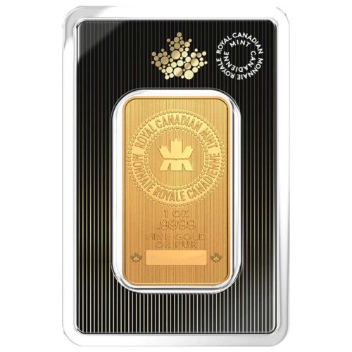 1 oz Royal Canadian Mint (RCM) New Style Gold Bar Front