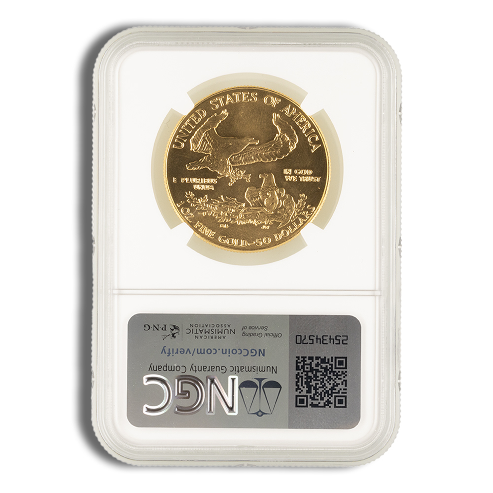 1986 1 oz Gold Eagle $50 NGC MS69 - Image 2